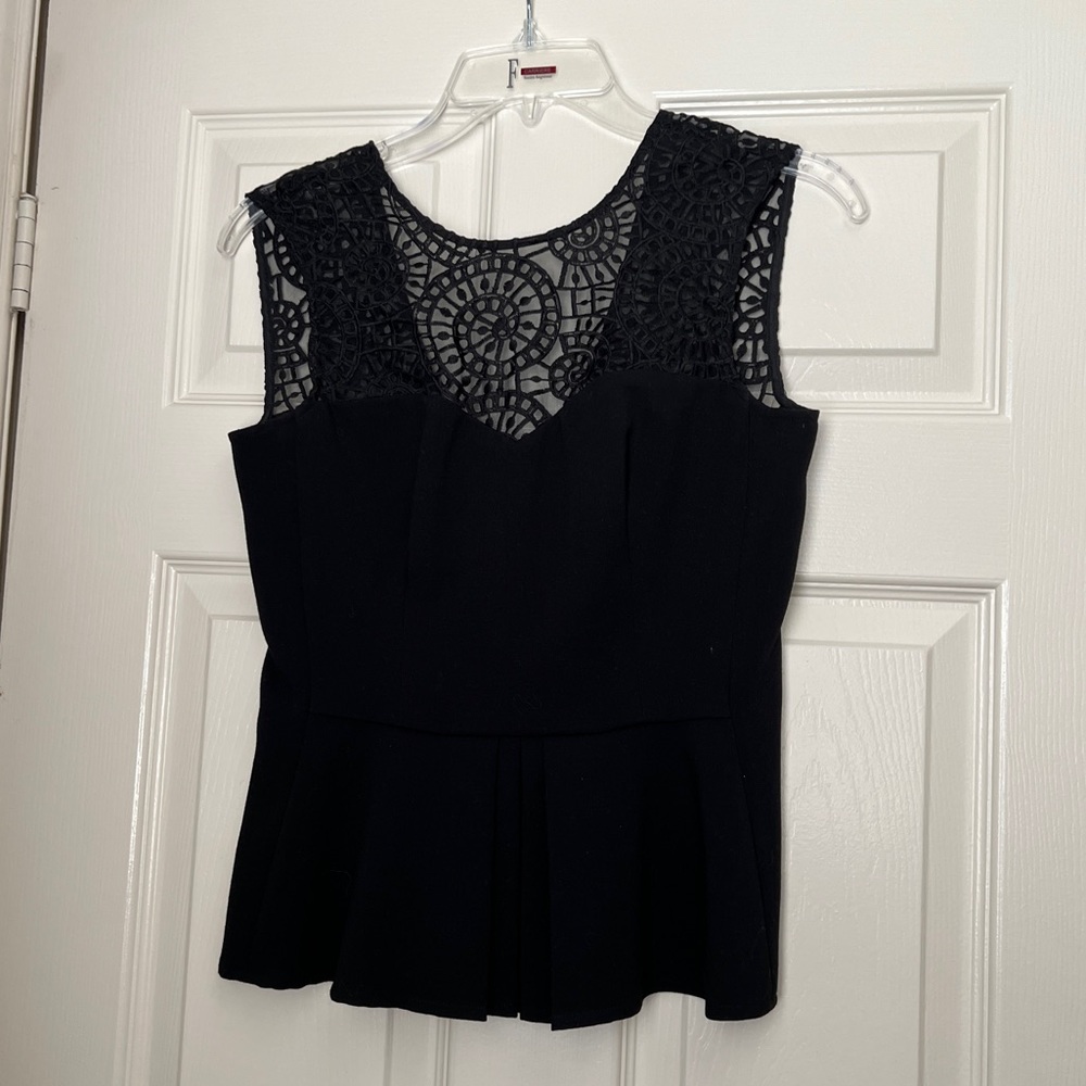 Women’s Femme De Carriere Sandra Angelozzi Black Peplum Top 30